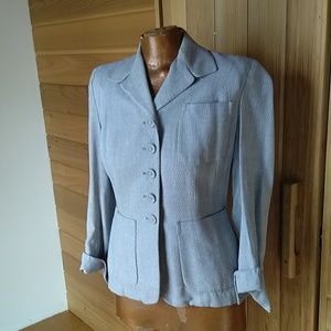 Vintage 1940s lightweight blue tweed blazer, M- L